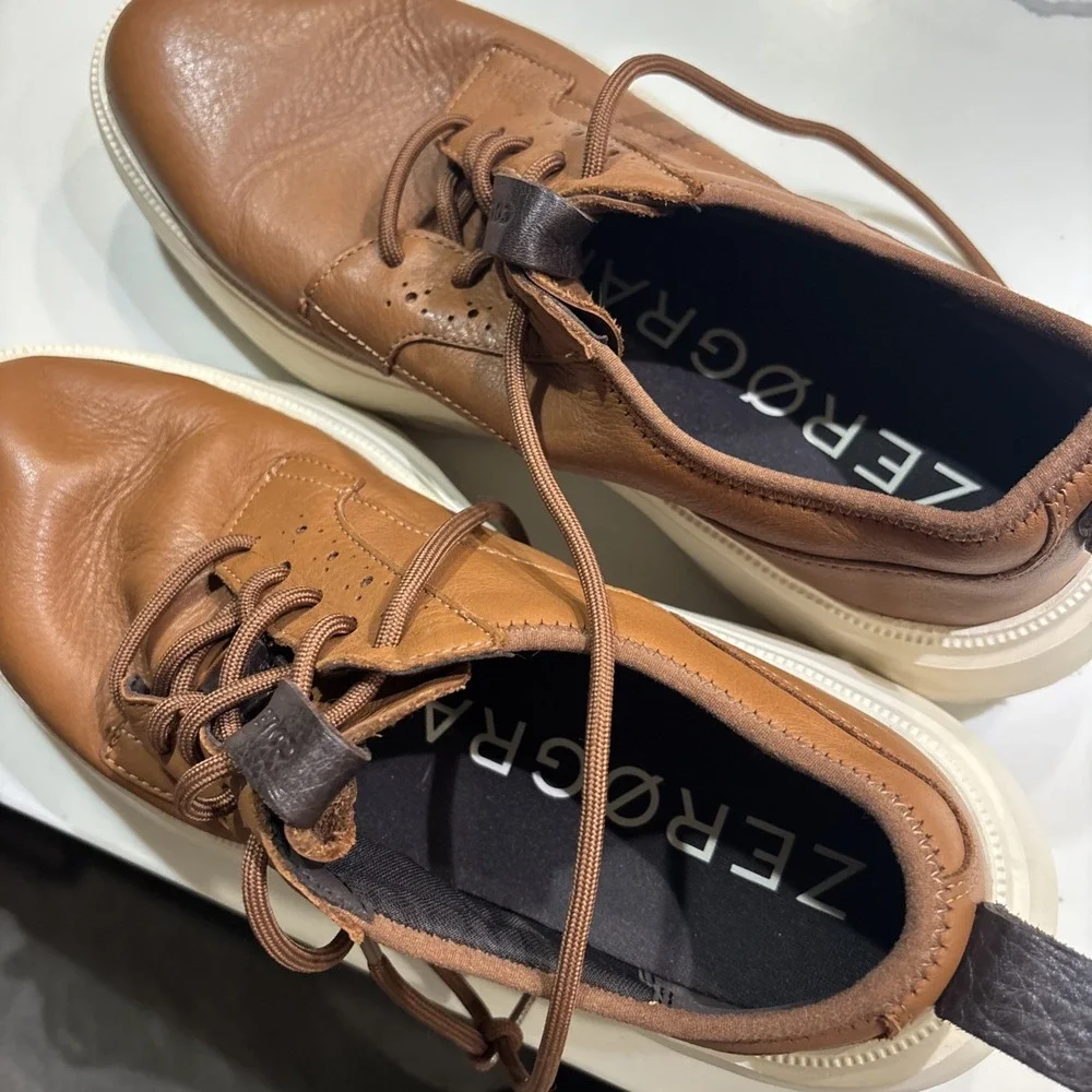 COLE HAAN ZEROGRAND WFA SNEAKER OXFORDS BRITISH TAN SILVER BIRCH C35675 sz 10.5